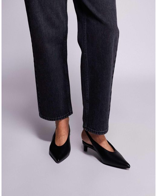 Public Desire Blue Saskia Slingback Kitten Heel Shoes