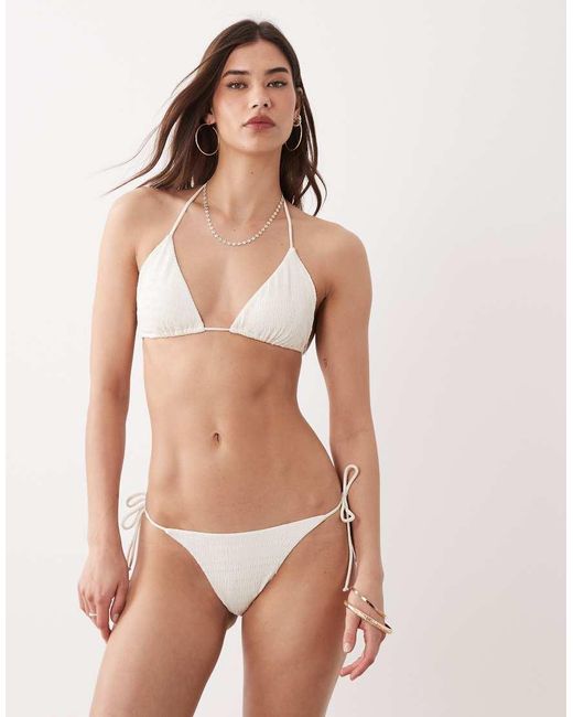 Free Society Natural Ruffle Tieside Bikini Bottom