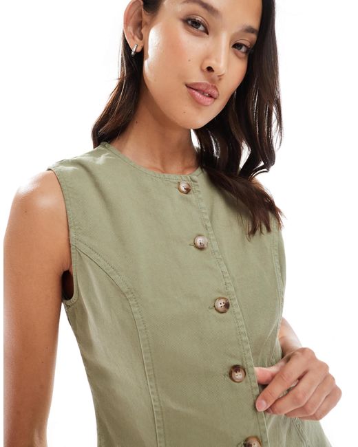 ASOS Green – camisole-weste aus denim