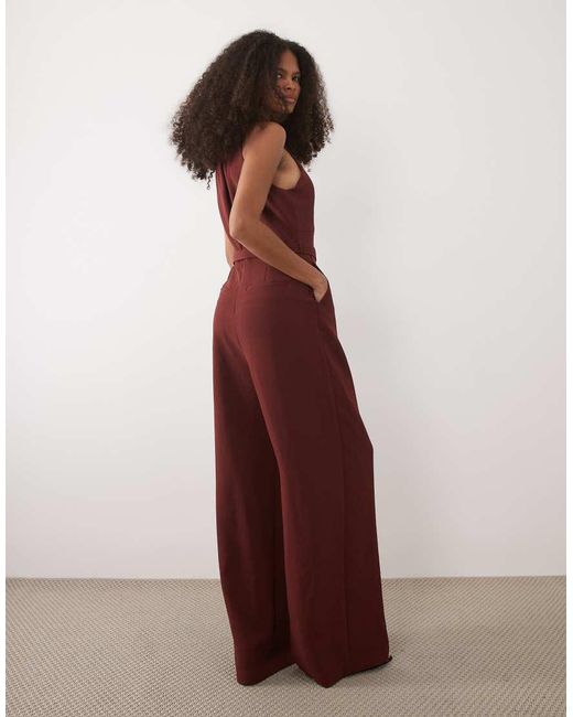 Mango Purple Twist Detail Halterneck Belted Jumpsuit