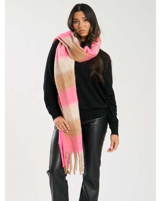 South Beach Pink Fluffy Oversized Scarf