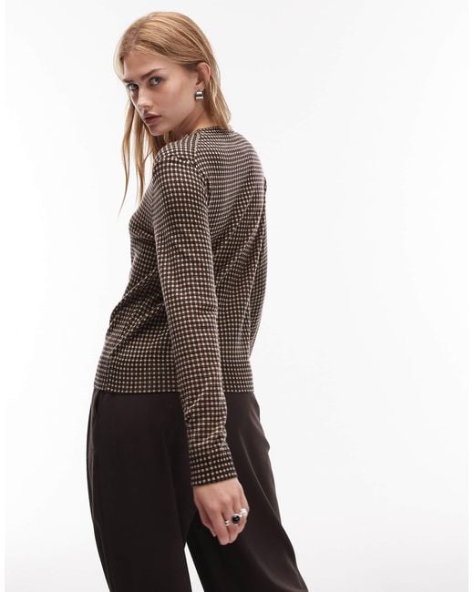 Pull en laine à carreaux ARKET en coloris Brown