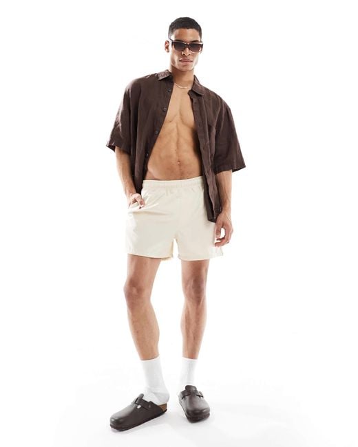 ASOS Natural Swim Shorts for men