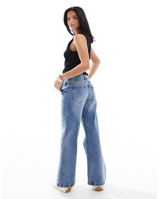 Miss Selfridge Blue Flare Wide Leg Jean