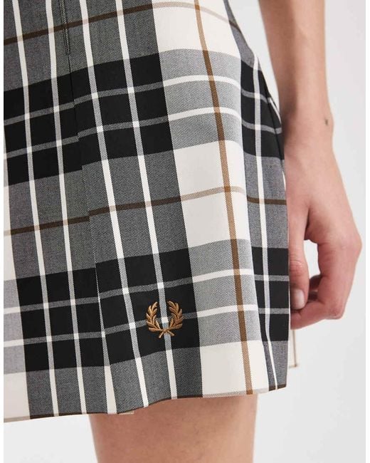 Fred Perry White Tartan Mini Skirt