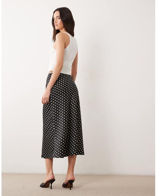 Y.A.S White Satin Midi Skirt
