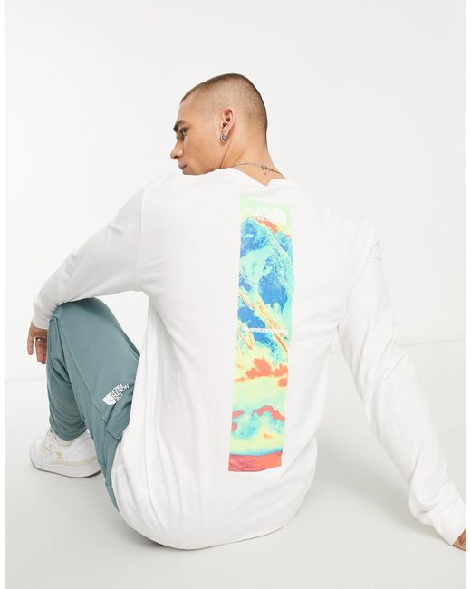 The North Face Graphic Injection Back Print Long Sleeve T-shirt in White  for Men | Lyst Canada