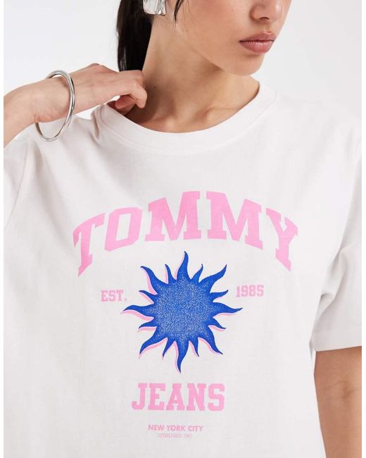 Tommy Hilfiger White Novelty Logo Relaxed Fit T-Shirt