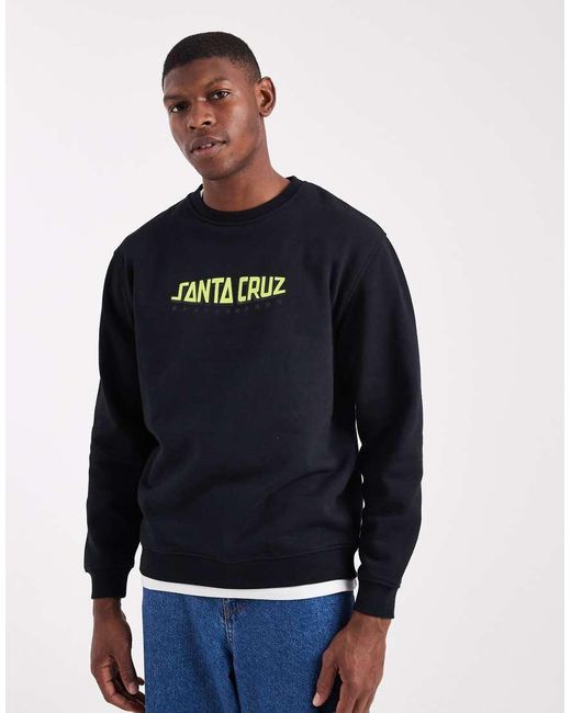 Santa Cruz Blue Crash Dot Logo Sweatshirt With Back Print for men