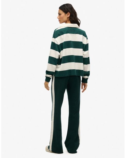 Superdry Green Athletic Essentials Stripe Flare Joggers