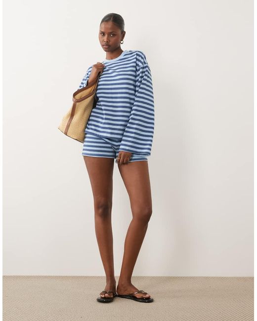 Gina Tricot Blue Co-ord Long Sleeve Top