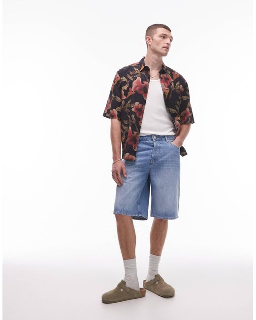 Topman – jeans-jorts in Blue für Herren