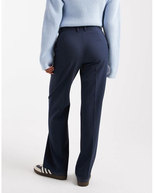 ASOS Blue Petite Tailored Slim Straight Trousers