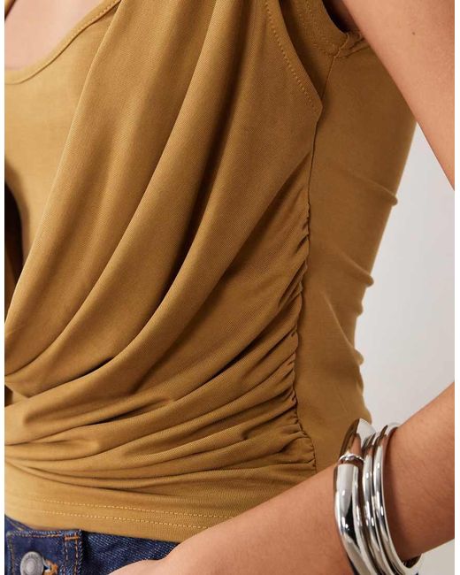 Motel Blue Rinsha Cowl Neck Cupro Top