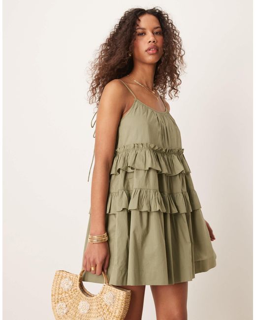 ASOS Green – gestuftes minikleid
