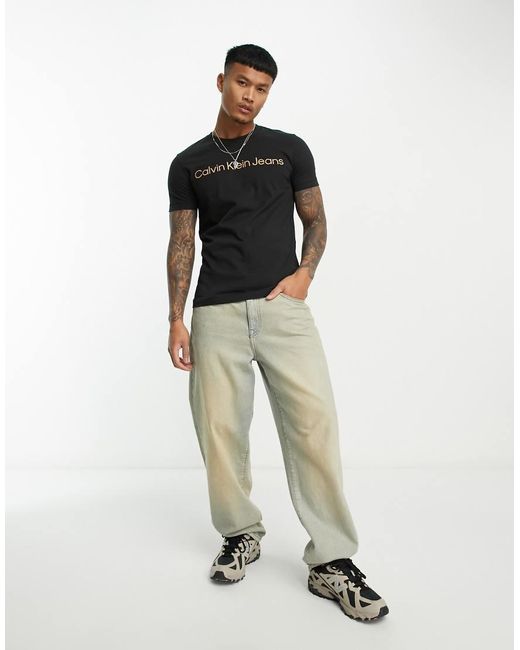 Calvin Klein Black Institutional Logo Slim Fit T-shirt for men