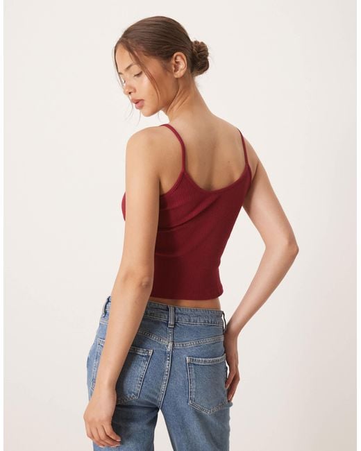 ASOS Red Rib Cami Top