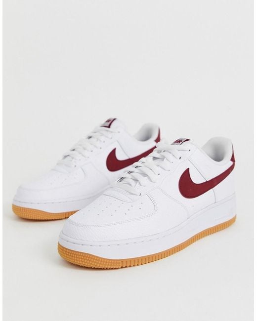 Nike Air Force 1 - Sneakers Met Rood Swoosh-logo En Rubberen Zool in het Blue voor heren