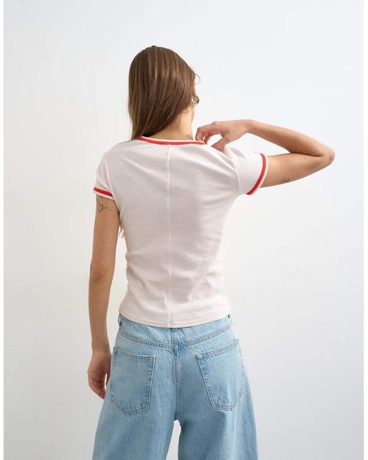 TOPSHOP White Contrast Everyday Tee