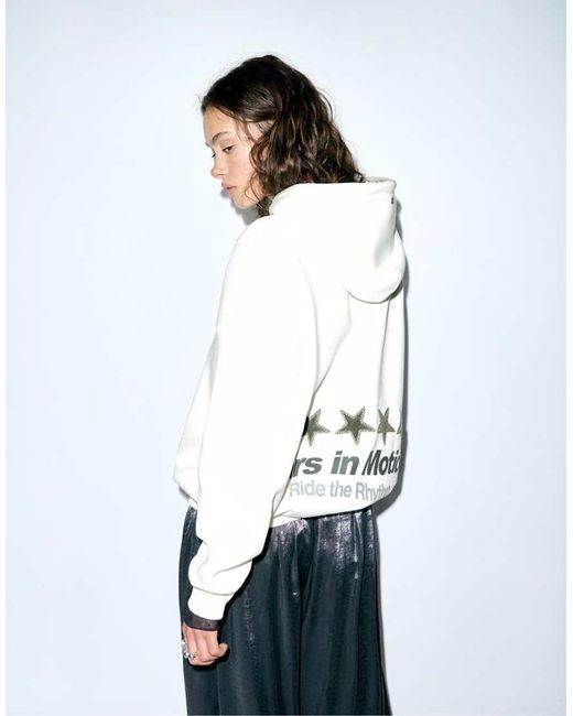 Pull&Bear White Star Hoodie