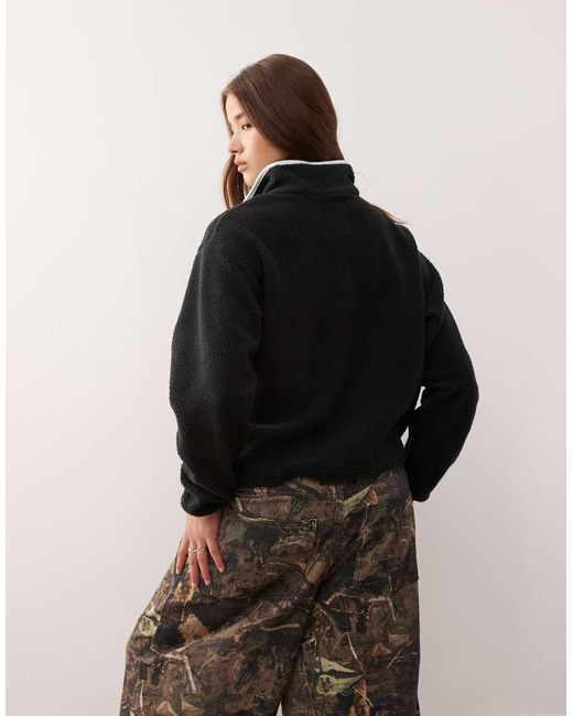 Columbia Black Helvetia Ii Cropped Half Snap Fleece