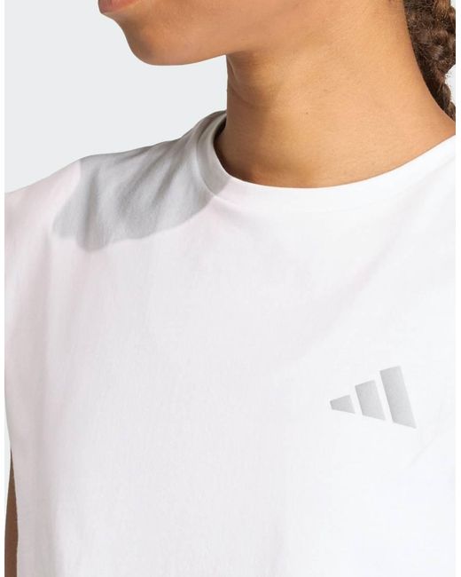 Adidas Originals White Adi365 Running Essentials Crop T-Shirt