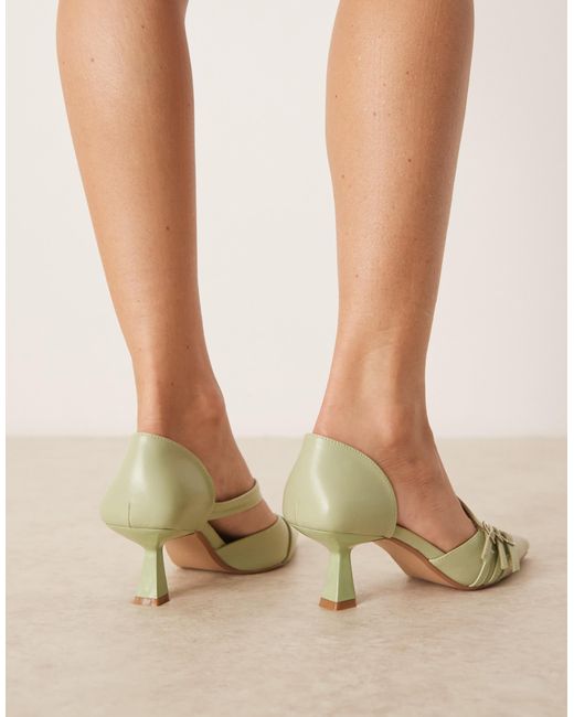 Glamorous Natural Slingback Kitten Heeled Shoes