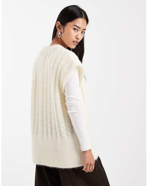 ASOS White Knitted Oversized Tank