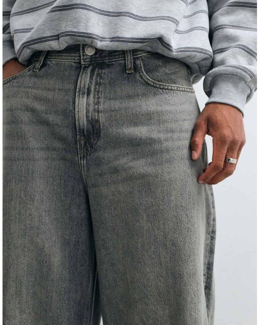 Jack & Jones Gray Joey baggy Barrel Jeans With Seam Detail for men