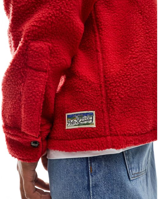 Polo Ralph Lauren Borg Overshirt in Red for Men | Lyst