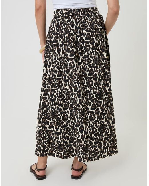 Threadbare Brown Print Jersey A-Line Maxi Skirt