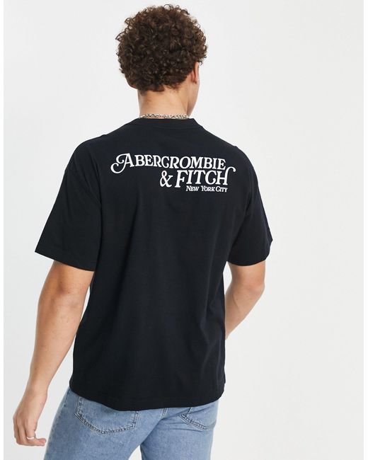 Abercrombie & Fitch Cotton Back Gel Logo Heavyweight Oversized Tshirt