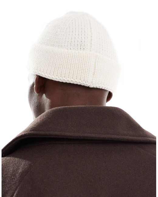 ASOS – gerippte strickmütze in Brown für Herren