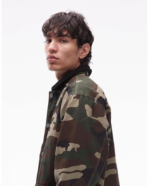 Obey – norton – barn-jacke mit military-muster in Black für Herren