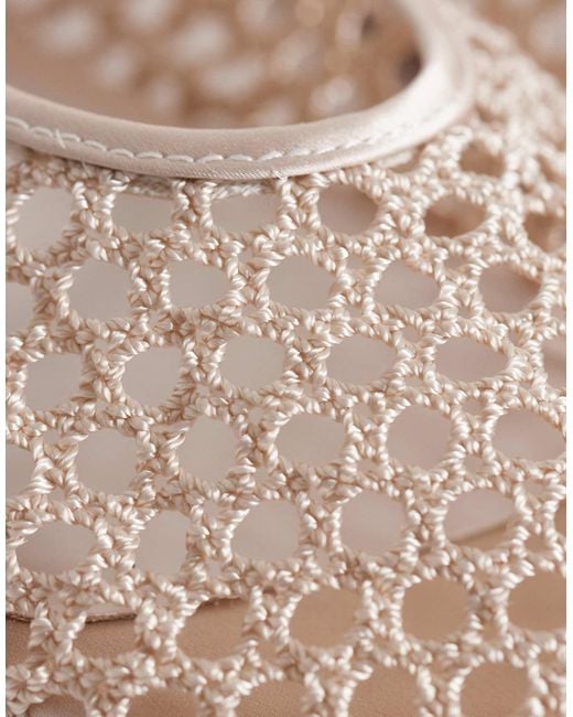 Mango White Woven Flat Shoes