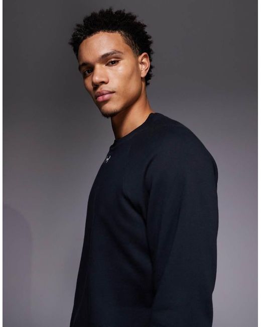Under Armour Blue Rival Fleece Crew Neck Sweatshirt for men