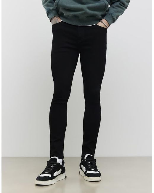 River Island Blue Super Skinny Stretch Jeans for men