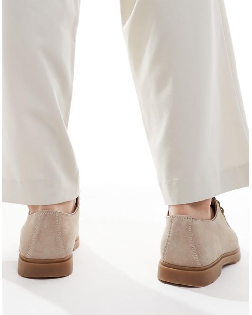 Schuh – pace – mokassins zum schnüren aus wildleder in Natural für Herren