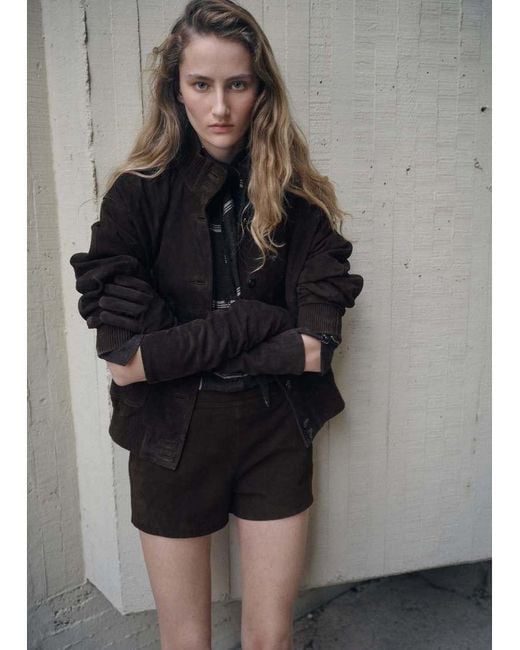 Mango Gray Sienna Real Suede Jacket