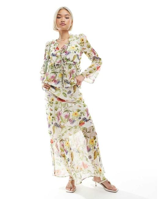 French Connection White Hallie Maxi Skirt Co-ord