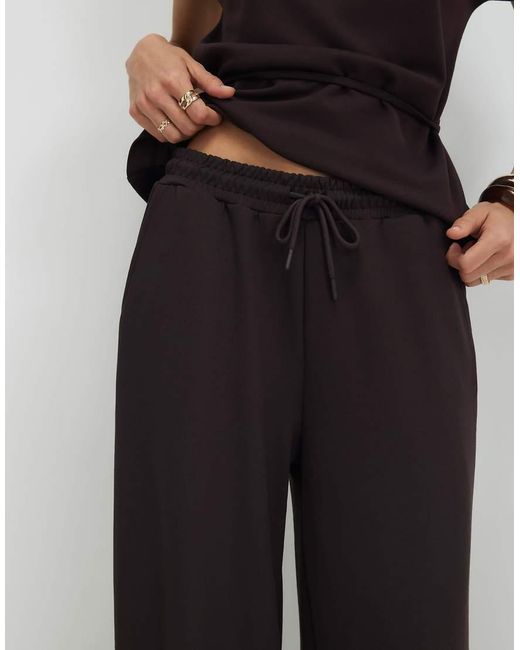 River Island Brown Premium Wide Leg Joggers