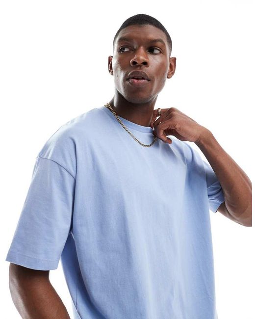 Camiseta Azul Extragrande Básica De ASOS de hombre de color Blue