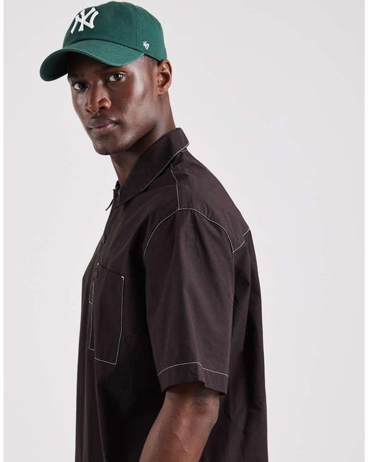 Lacoste Black Co-ord Contrast Stitch Short Sleeve Resort Shirt for men