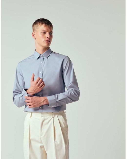 ASOS Blue Regular Fit Smart Poplin Shirt for men