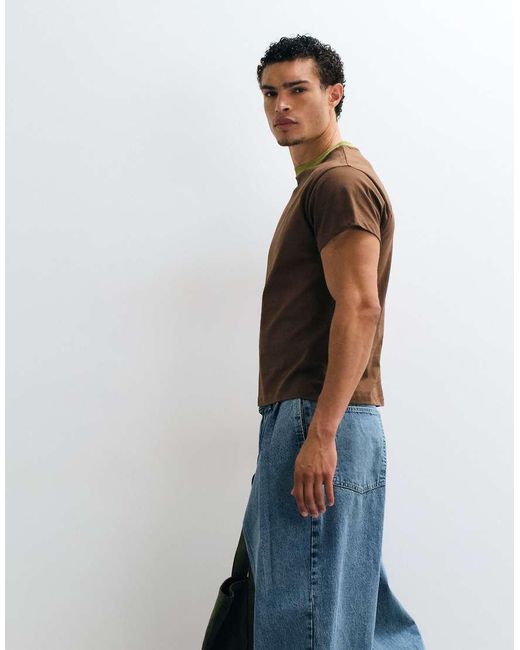 Reclaimed Vintage Blue Contrast Ringer T-shirt for men