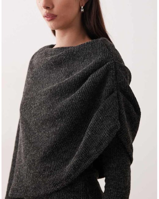 ASOS Black Brushed Rib Cape Mini Dress