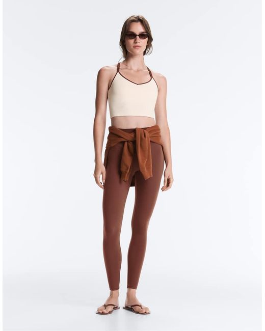 Oysho Red Comfortlux Contrast Strap Tank Top