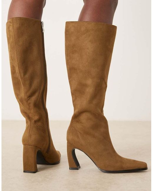Raid Natural Rosaleen Curved Heel Knee Boots