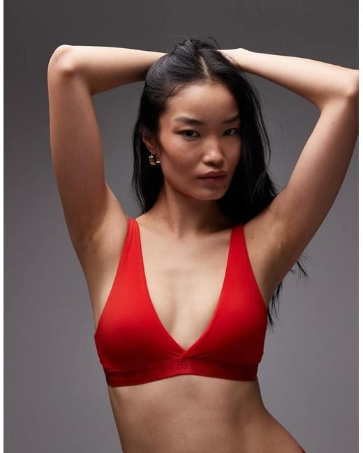 Tommy Hilfiger Red Modern Logo Triangle Bra