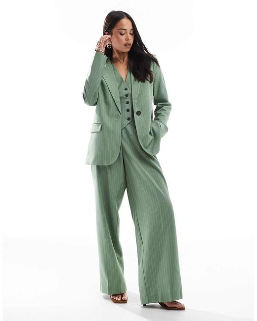 Vero Moda Green Mix And Match Oversized Blazer